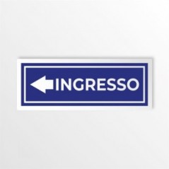 Ingresso freccia sinistra v2 in alluminio composito da parete