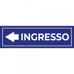 Ingresso freccia sinistra v2 in alluminio composito da parete