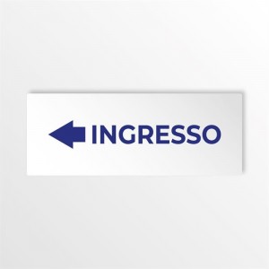 Ingresso freccia sinistra v3 in alluminio composito da parete