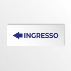 Ingresso freccia sinistra v3 in alluminio composito da parete