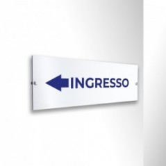 Ingresso freccia sinistra v3 in alluminio composito da parete