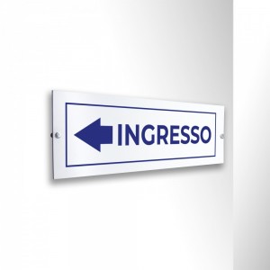 Ingresso freccia sinistra v4 in alluminio composito da parete