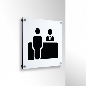 Reception v3 in alluminio composito da parete