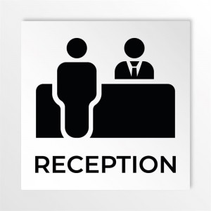 Reception v4 in alluminio composito da parete