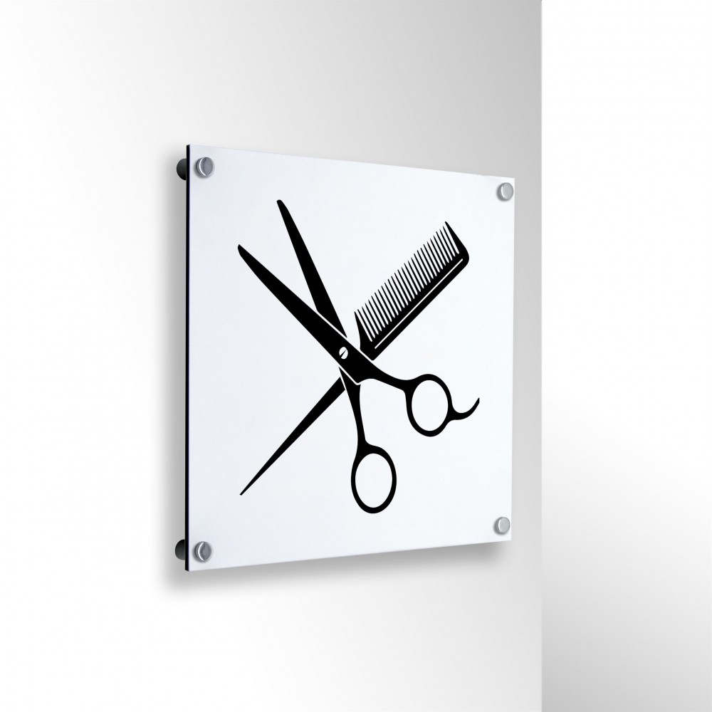 Salone barba e capelli v1 in alluminio composito da parete