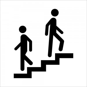 Scala in alluminio composito da parete