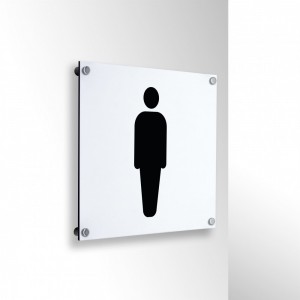 Toilette uomini v2 in alluminio composito da parete