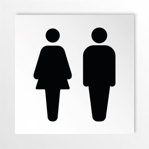 Toilette uomini donne v2 in alluminio composito da parete