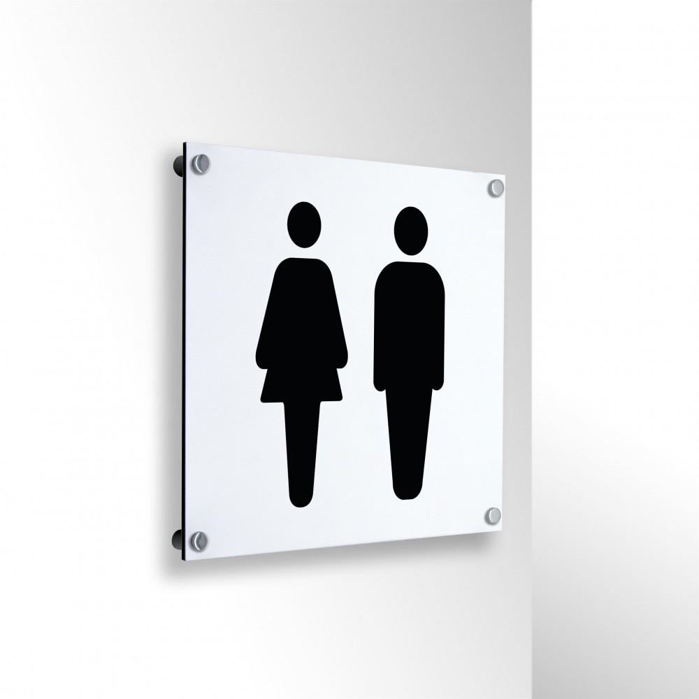 Toilette uomini donne v2 in alluminio composito da parete
