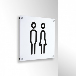 Toilette uomini donne v3 in alluminio composito da parete