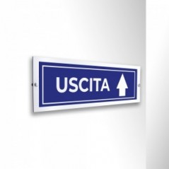 Uscita freccia alto v2 in alluminio composito da parete