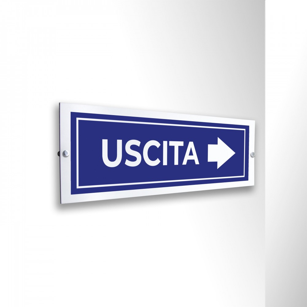 Uscita freccia destra v2 in alluminio composito da parete