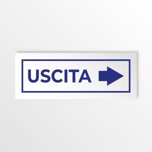 Uscita freccia destra v4 in alluminio composito da parete