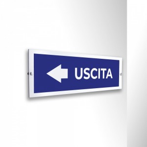 Uscita freccia sinistra v1 in alluminio composito da parete