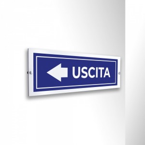 Uscita freccia sinistra v2 in alluminio composito da parete