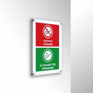 Vietato fumare sigarette elettroniche permesse v2 in alluminio composito da parete