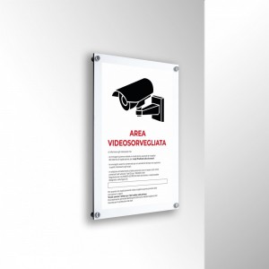Area videosorvegliata v3 in alluminio composito da parete