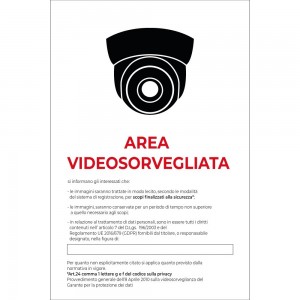 Area videosorvegliata v7 in alluminio composito da parete