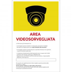 Area videosorvegliata v8 in alluminio composito da parete