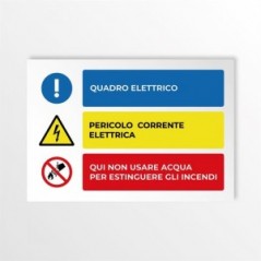 Quadro elettrico pericolo v1 in alluminio composito da parete