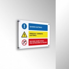 Quadro elettrico pericolo v1 in alluminio composito da parete