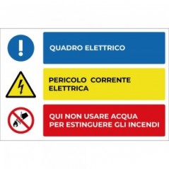 Quadro elettrico pericolo v1 in alluminio composito da parete