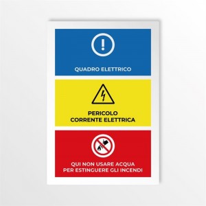 Quadro elettrico pericolo v2 in alluminio composito da parete