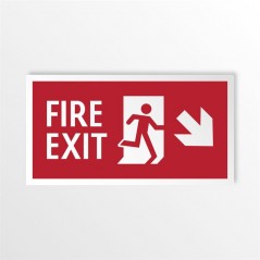 Scritta Fire exit destra basso in alluminio composito da parete