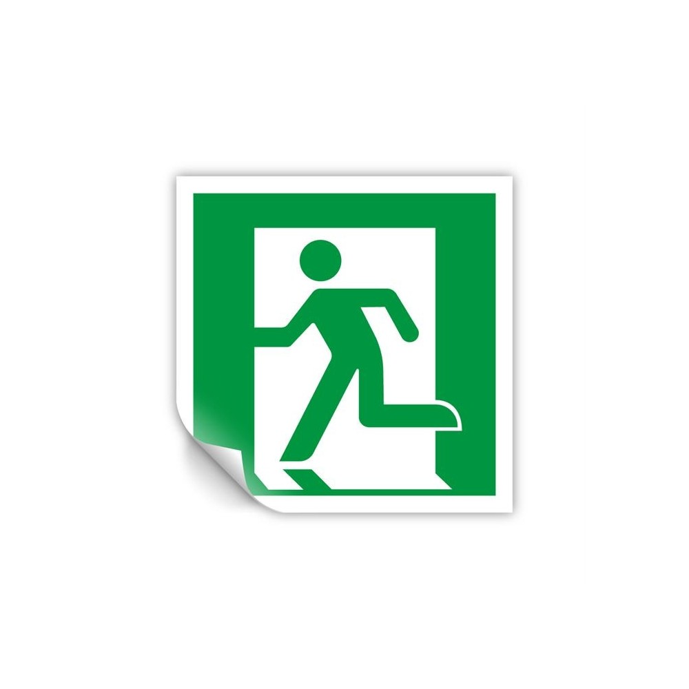 Uscita di emergenza a sinistra PVC adesivo da parete - E001