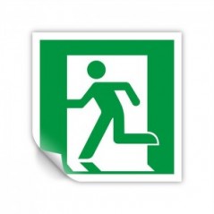 Uscita di emergenza a sinistra PVC adesivo da parete - E001