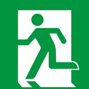 Uscita di emergenza a sinistra PVC adesivo da parete - E001
