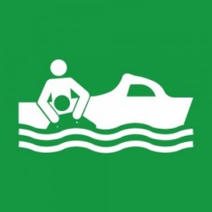 Imbarcazione di salvataggio PVC adesivo da parete - E037