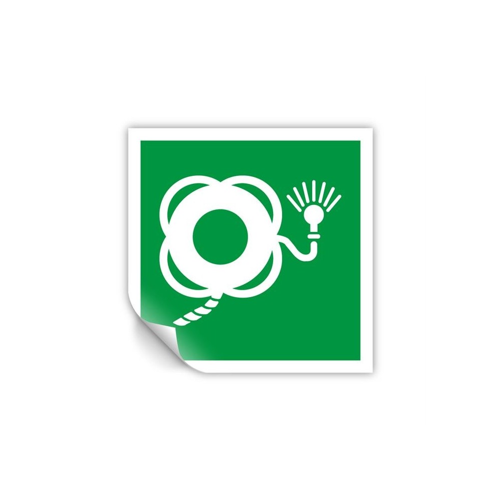 Salvagente con cima e luce PVC adesivo da parete - E043