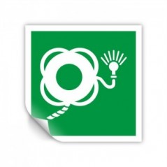 Salvagente con cima e luce PVC adesivo da parete - E043