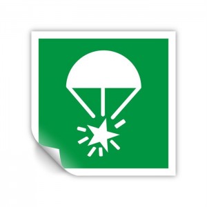 Razzo con paracadute PVC adesivo da parete - E049