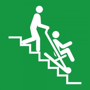 Sedia di evacuazione PVC adesivo da parete - E060