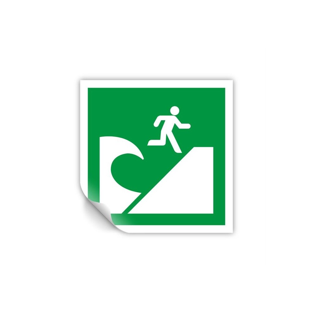 Area di evacuazione Tsunami PVC adesivo da parete - E062