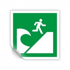 Area di evacuazione Tsunami PVC adesivo da parete - E062