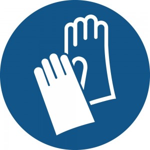 Usare i guanti protettivi PVC adesivo da parete - M009