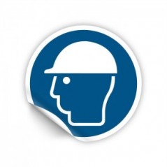 Casco di protezione obbligatorio PVC adesivo da parete - M014