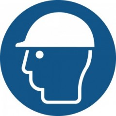 Casco di protezione obbligatorio PVC adesivo da parete - M014