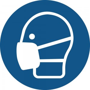 Maschera obbligatoria PVC adesivo da parete - M016