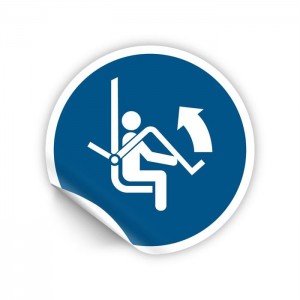 Aprire la sbarra di sicurezza della seggiovia PVC adesivo da parete - M034