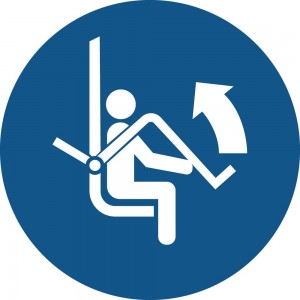 Aprire la sbarra di sicurezza della seggiovia PVC adesivo da parete - M034