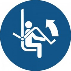 Aprire la sbarra di sicurezza della seggiovia PVC adesivo da parete - M034