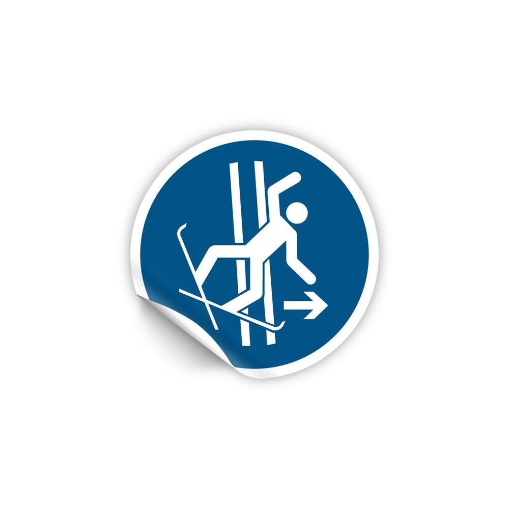 Lasciare immediatamente la pista in caso di caduta PVC adesivo da parete - M035