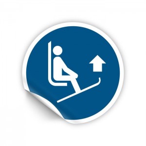 Sollevare le estremità degli sci PVC adesivo da parete - M036