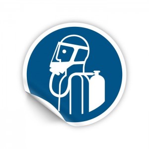 È obbligatorio utilizzare il dispositivo di respirazione autonomo PVC adesivo da parete - M047