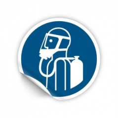 È obbligatorio utilizzare il dispositivo di respirazione autonomo PVC adesivo da parete - M047