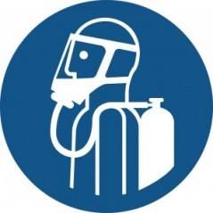 È obbligatorio utilizzare il dispositivo di respirazione autonomo PVC adesivo da parete - M047